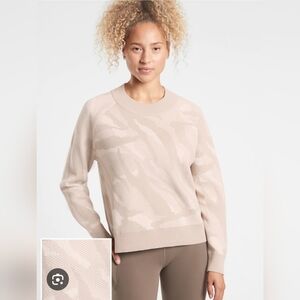 Athleta Jacqaurd Crew Neck Merino Wool Blend Sweater #157